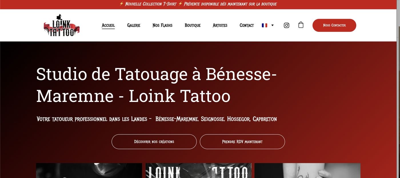 Aperçu du site loinktattoo.com
